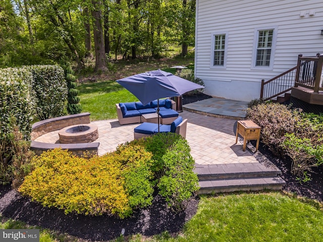 875 Brintons Bridge Rd, West Chester, PA 19382 - view of yard featuring a patio and an outdoor fire pit