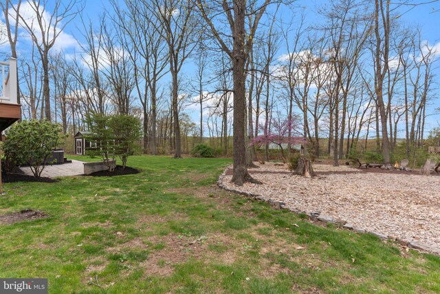 view of yard with an outbuilding