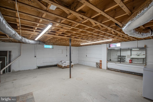 below grade area featuring a sink