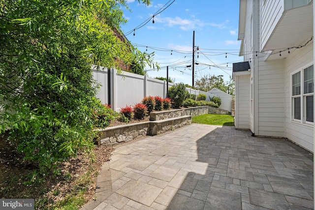 view of patio featuring a fenced backyard