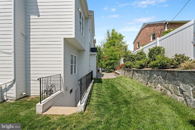 view of yard featuring fence