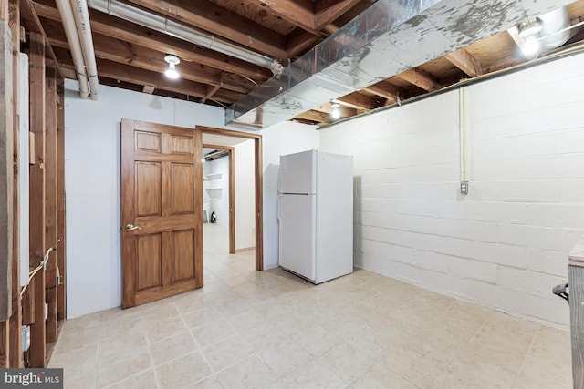 142 N French St, Alexandria, VA 22304 - unfinished basement with freestanding refrigerator