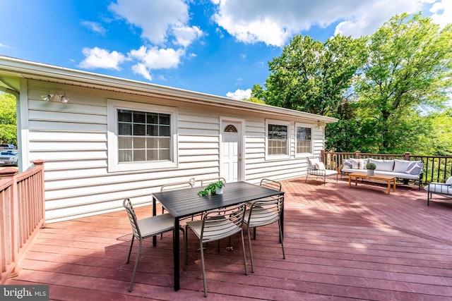 142 N French St, Alexandria, VA 22304 - wooden terrace featuring an outdoor living space and outdoor dining area