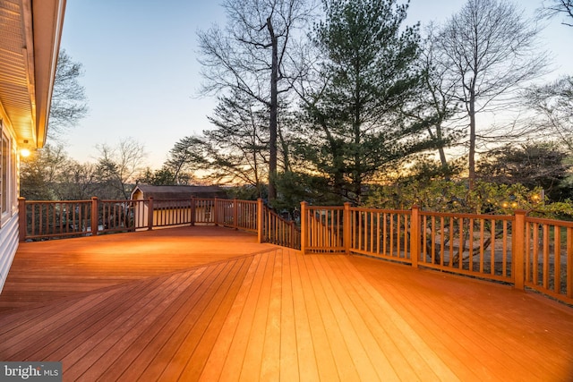 view of deck at dusk