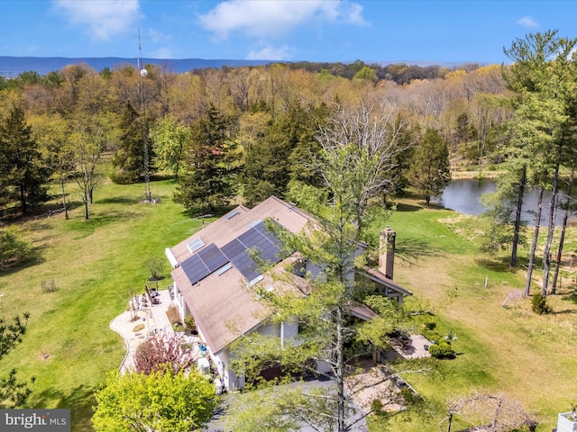 10334 Harp Rd, Walkersville, MD 21793 - drone / aerial view with a wooded view and a water view