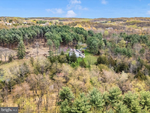 10334 Harp Rd, Walkersville, MD 21793 - drone / aerial view featuring a wooded view