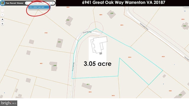 6941 Great Oak Way, Warrenton, VA 20187 - map of parcels