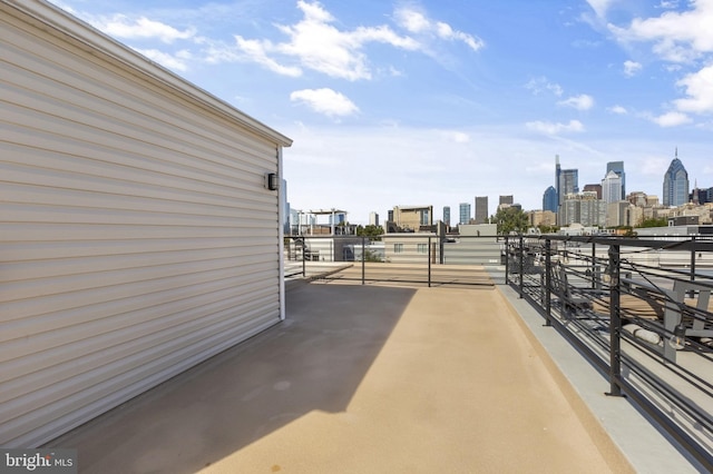 view of patio / terrace with a view of city