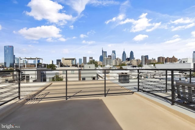 view of patio / terrace with a view of city