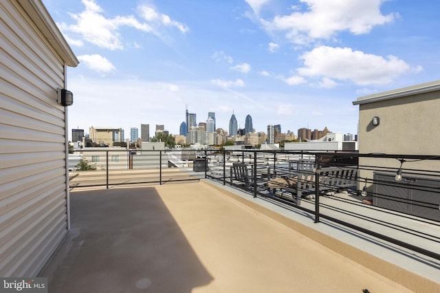 balcony with a city view