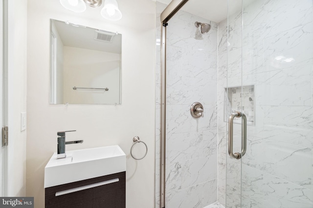 1256 S 27th St, Philadelphia, PA 19146 - bathroom featuring a stall shower, vanity, and visible vents