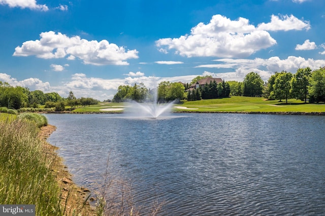 property view of water featuring golf course view