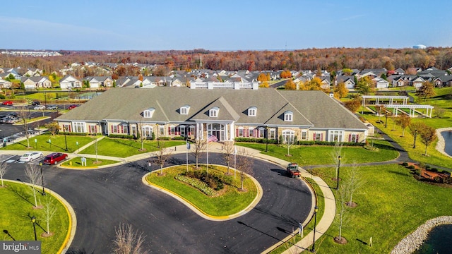 aerial view featuring a residential view