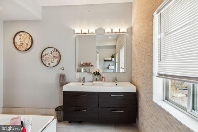 2512 Collins St, Philadelphia, PA 19125 - bathroom featuring a washtub, a sink, and double vanity