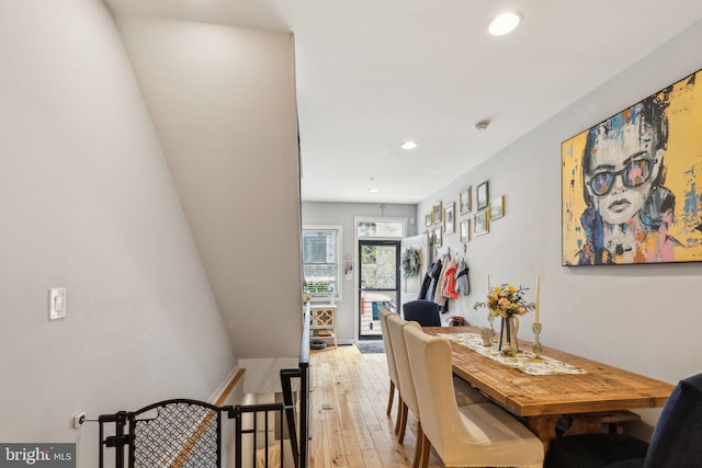 2512 Collins St, Philadelphia, PA 19125 - interior space with recessed lighting, light wood-type flooring, and an upstairs landing