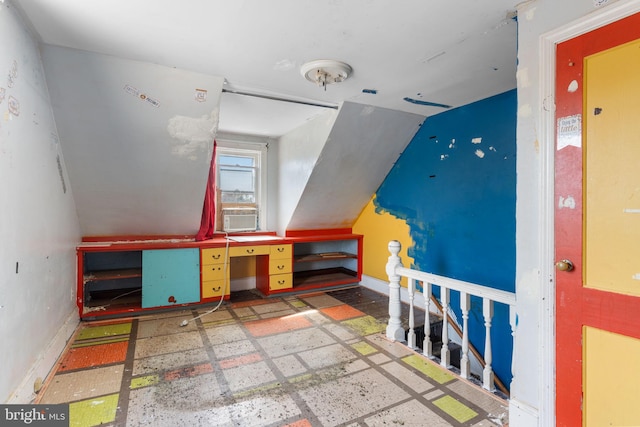 702 Chestnut St, Delanco, NJ 08075 - bonus room with cooling unit, vaulted ceiling, tile patterned floors, and baseboards