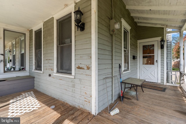 702 Chestnut St, Delanco, NJ 08075 - deck featuring covered porch