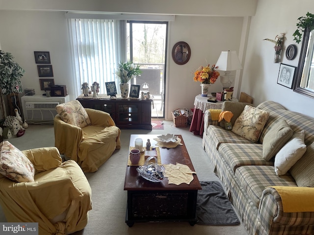 27210 Valley Run Dr Unit 210, Wilmington, DE 19810 - living area with light carpet and an AC wall unit