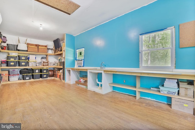storage area featuring attic access