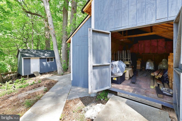 view of shed