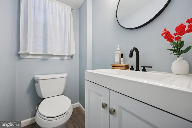 6 Birkshire Rd, Hamilton, NJ 08619 - bathroom featuring baseboards, toilet, vanity, and wood finished floors