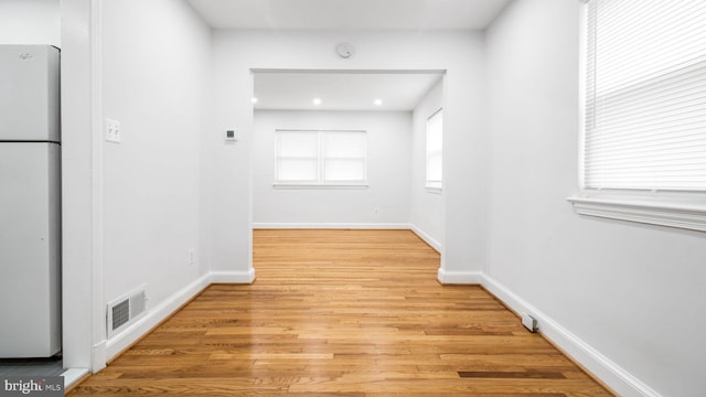 5011 37th Ave, Hyattsville, MD 20782 - corridor with visible vents, baseboards, light wood-type flooring, and recessed lighting