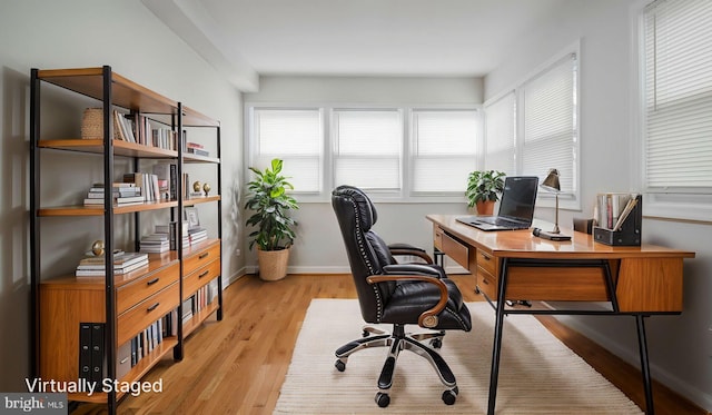 5011 37th Ave, Hyattsville, MD 20782 - office area featuring baseboards and light wood-style floors
