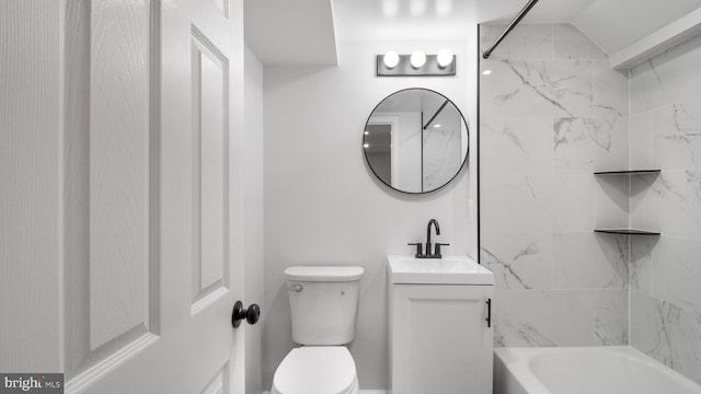 5011 37th Ave, Hyattsville, MD 20782 - bathroom featuring toilet, vanity, and shower / washtub combination