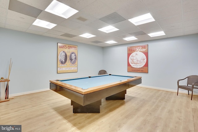 5600 Wisconsin Ave Unit 1-302, Chevy Chase, MD 20815 - recreation room featuring a paneled ceiling, light wood-style floors, billiards, and baseboards