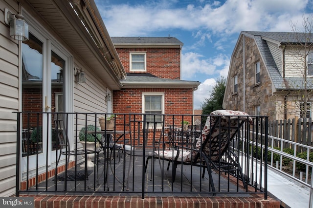 wooden terrace with fence