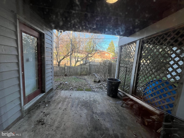 view of patio featuring a fenced backyard