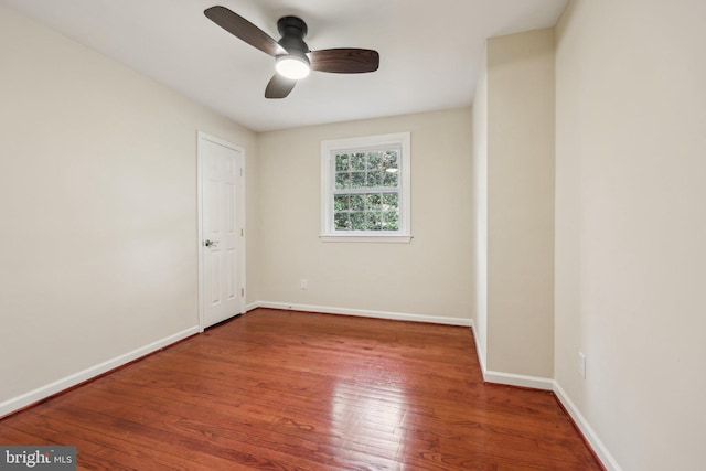 9532 Sherwood Dr, Upper Marlboro, MD 20772 - spare room with baseboards, ceiling fan, and wood finished floors