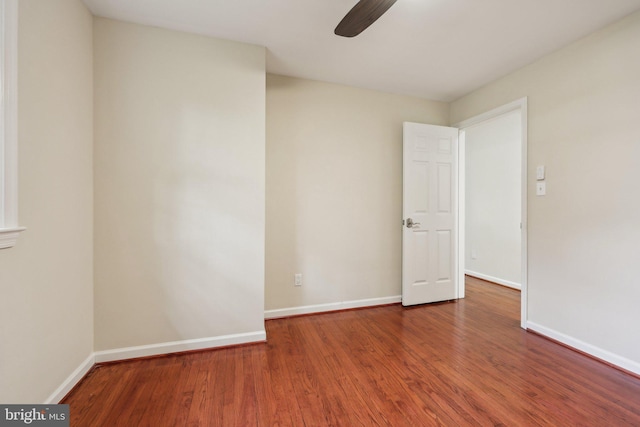 9532 Sherwood Dr, Upper Marlboro, MD 20772 - empty room featuring baseboards, a ceiling fan, and wood finished floors
