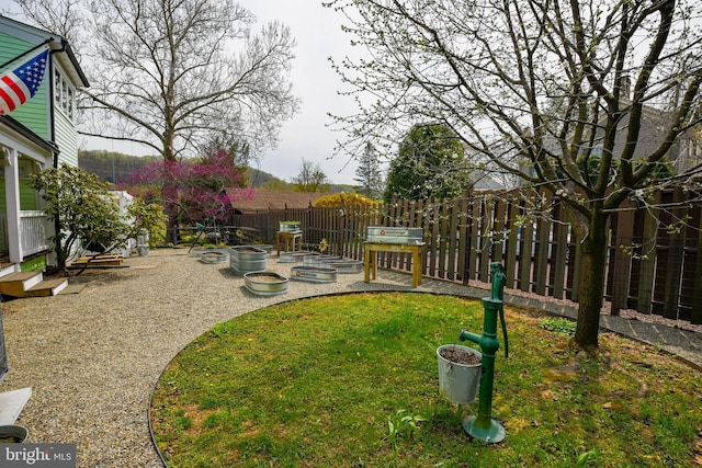 view of yard with fence