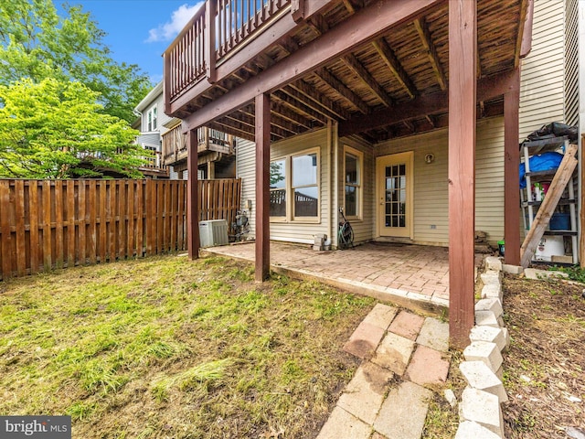 6093 Baldridge Ct, Frederick, MD 21701 - view of yard with fence, a patio area, and central AC unit