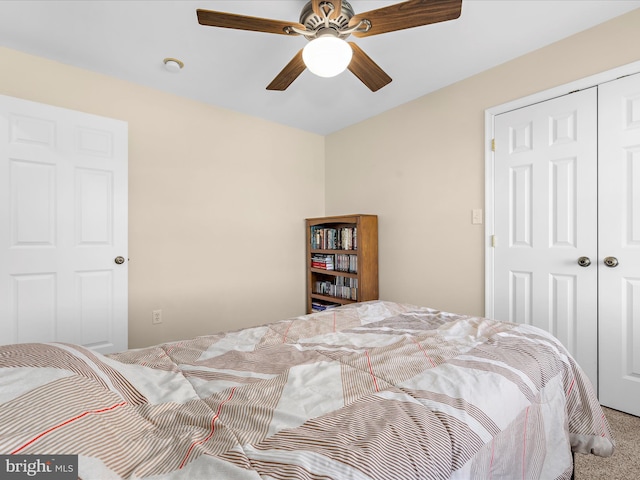 1121 Old Love Point Rd, Stevensville, MD 21666 - carpeted bedroom with a closet and ceiling fan