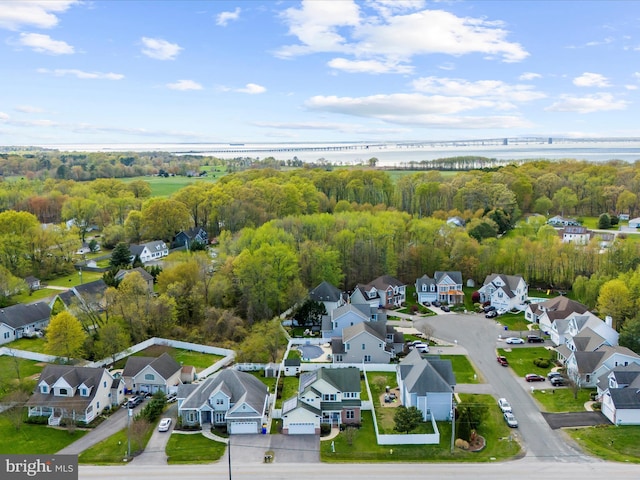 1121 Old Love Point Rd, Stevensville, MD 21666 - bird's eye view featuring a water view and a residential view