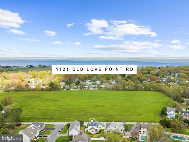 1121 Old Love Point Rd, Stevensville, MD 21666 - bird's eye view featuring a residential view and a water view