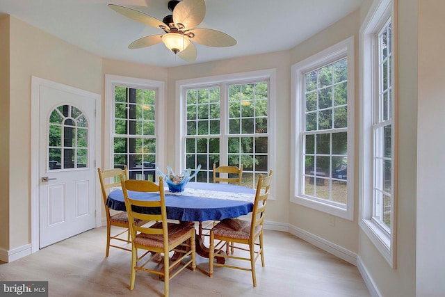 8177 Bodkin Ave, Pasadena, MD 21122 - dining space with baseboards, plenty of natural light, and light wood-type flooring