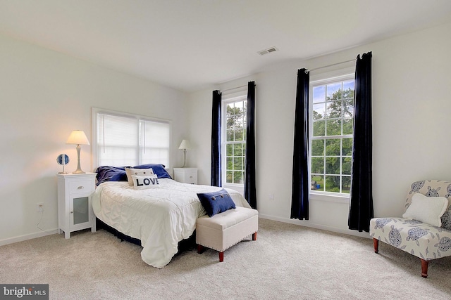 8177 Bodkin Ave, Pasadena, MD 21122 - bedroom with baseboards, light colored carpet, and visible vents