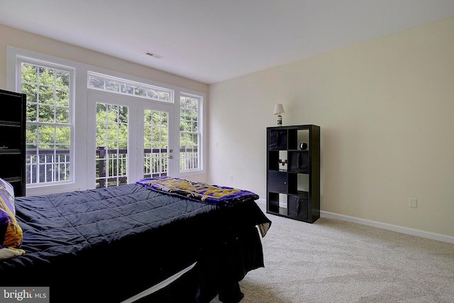 8177 Bodkin Ave, Pasadena, MD 21122 - bedroom featuring baseboards, carpet, visible vents, and access to exterior