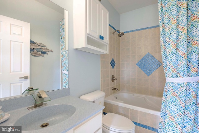 8177 Bodkin Ave, Pasadena, MD 21122 - bathroom featuring vanity, toilet, and shower / bath combination with curtain