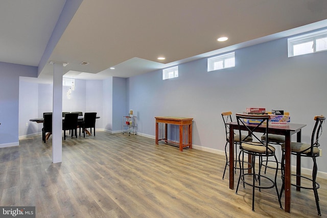 8177 Bodkin Ave, Pasadena, MD 21122 - game room with recessed lighting, baseboards, and wood finished floors