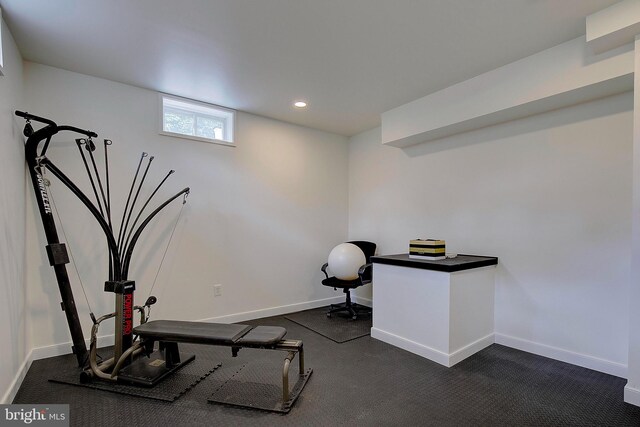 8177 Bodkin Ave, Pasadena, MD 21122 - workout room featuring baseboards and recessed lighting