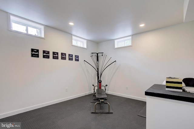 8177 Bodkin Ave, Pasadena, MD 21122 - exercise area with baseboards and recessed lighting