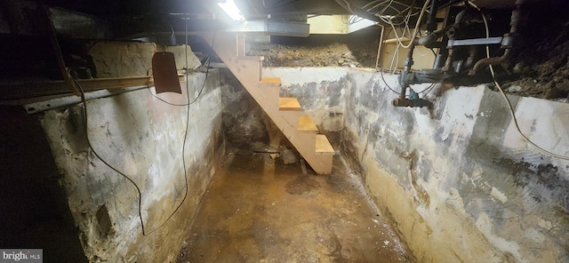 8323 Bear Creek Dr, Baltimore, MD 21222 - unfinished basement with stairway
