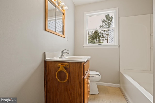 103 Cromwell Ave, Glen Burnie, MD 21061 - bathroom featuring a shower, a bathtub, baseboards, toilet, and vanity