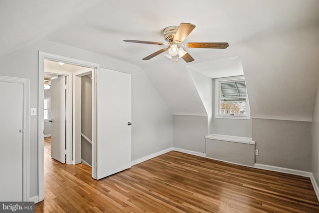 103 Cromwell Ave, Glen Burnie, MD 21061 - bonus room featuring hardwood / wood-style floors, a wealth of natural light, vaulted ceiling, and ceiling fan