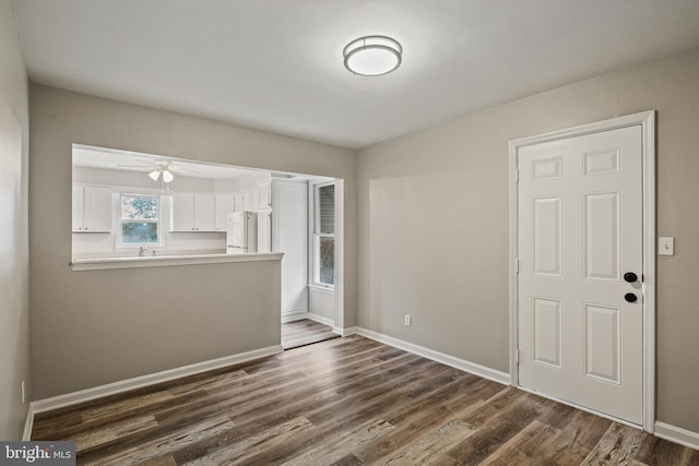103 Cromwell Ave, Glen Burnie, MD 21061 - interior space featuring dark wood-type flooring, baseboards, and ceiling fan