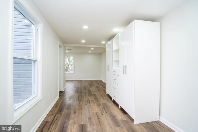 201 Morrison Ave, Hightstown, NJ 08520 - corridor with dark wood finished floors, baseboards, and recessed lighting